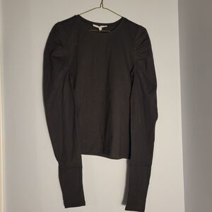 Rebecca Minkoff Top Womens Small Puff long Sleeve Janine True Black